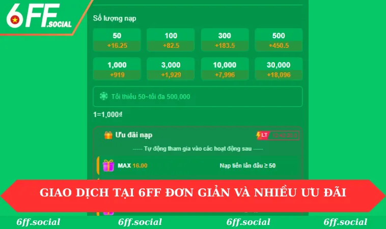 Home 21 Giao dịch tại 6FF đơn giản và nhiều ưu đãi