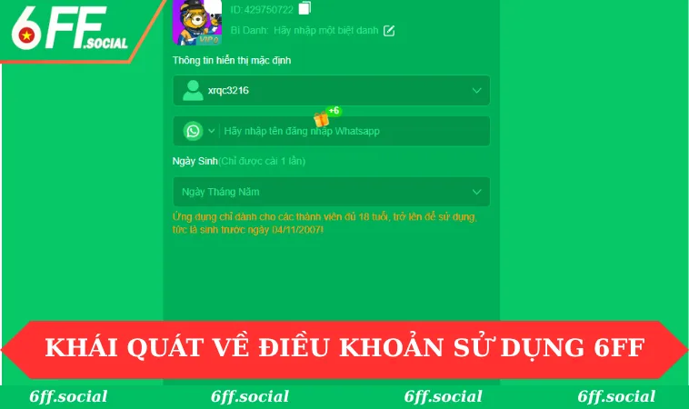 Điều khoản sử dụng 6FF 1 Khái quát về điều khoản sử dụng tại 6FF