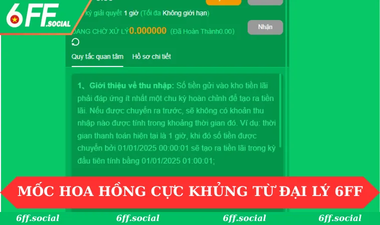 Đại lý 6FF 1 Mốc hoa hồng cực khủng từ chương trình đối tác với 6FF